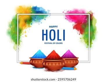 easy to edit vector illustration of Colorful background for festival of colors Holi celebrated in India
