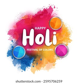 easy to edit vector illustration of Colorful background for festival of colors Holi celebrated in India