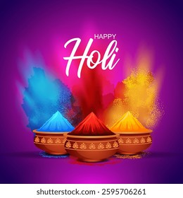 easy to edit vector illustration of Colorful background for festival of colors Holi celebrated in India