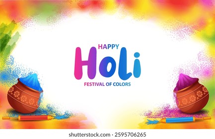 easy to edit vector illustration of Colorful background for festival of colors Holi celebrated in India