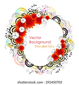 easy to edit vector illustration of colorful floral frame