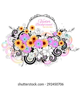 easy to edit vector illustration of colorful floral frame