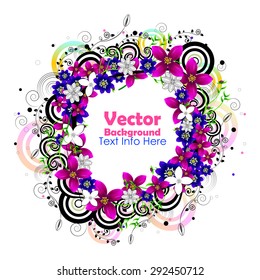 easy to edit vector illustration of colorful floral frame