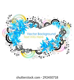 easy to edit vector illustration of colorful floral frame