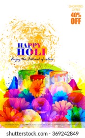 easy to edit vector illustration of colorful Holi shopping sale background