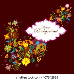 easy to edit vector illustration of colorful floral background
