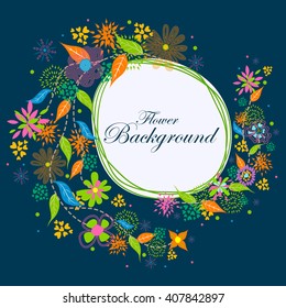 easy to edit vector illustration of colorful floral background