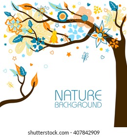 easy to edit vector illustration of colorful floral background