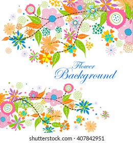 easy to edit vector illustration of colorful floral background