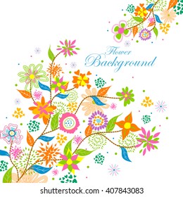 easy to edit vector illustration of colorful floral background