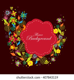 easy to edit vector illustration of colorful floral background