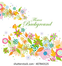 easy to edit vector illustration of colorful floral background