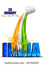 fácil de editar ilustración vectorial del colorido fondo de salpicaduras para el Feliz Día de la República de India
