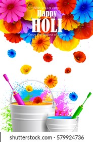 easy to edit vector illustration of Colorful Happy Hoil background for festival of colors in India