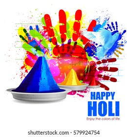 easy to edit vector illustration of Colorful Happy Hoil background for festival of colors in India