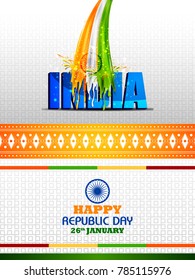 easy to edit vector illustration of colorful splash background for Happy Republic Day of India