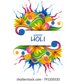 easy to edit vector illustration of Colorful splash for Holi background