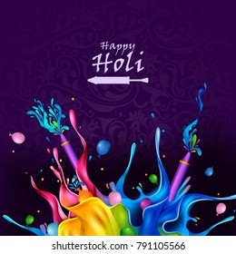 easy to edit vector illustration of Colorful splash for Holi background