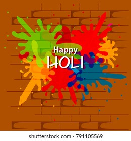 easy to edit vector illustration of Colorful splash for Holi background