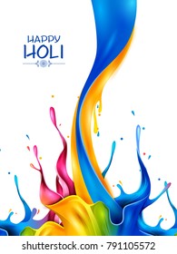 Easy To Edit Vector Illustration Of Colorful Splash For Holi Background