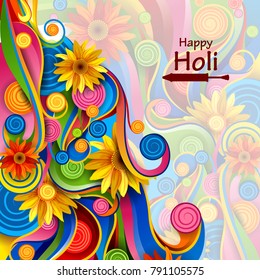 easy to edit vector illustration of Colorful splash for Holi background
