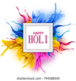 easy to edit vector illustration of Colorful splash for Holi background