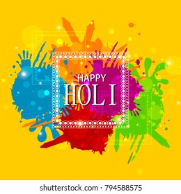 easy to edit vector illustration of Colorful splash for Holi background