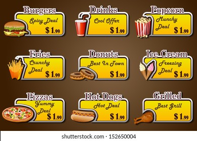 easy to edit vector illustration of coupon for fast food