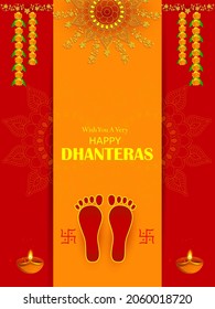 easy to edit vector illustration of decorated Diwali holiday background for Happy Dhanteras