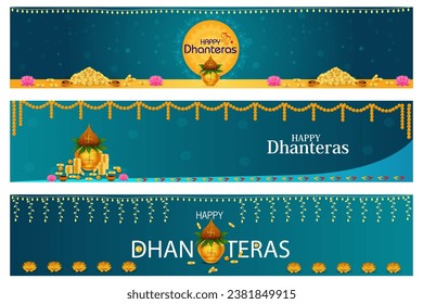 fácil de editar ilustración vectorial del fondo de la fiesta decorada Diwali para Happy Dhanteras