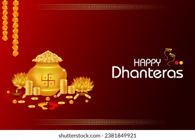 leicht zu bearbeiten Vektorgrafik von dekoriertem Diwali-Feiertagshintergrund für Happy Dhanteras