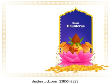 easy to edit vector illustration of decorated Diwali holiday background for Happy Dhanteras