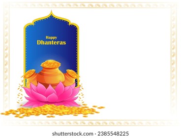 easy to edit vector illustration of decorated Diwali holiday background for Happy Dhanteras