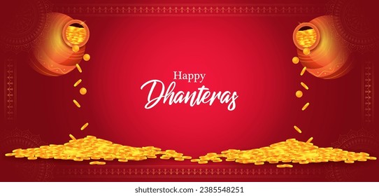 fácil de editar ilustración vectorial del fondo de la fiesta decorada Diwali para Happy Dhanteras