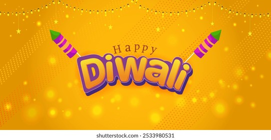 easy to edit vector illustration of decorated diya for Happy Diwali holiday Hindu festival of India background