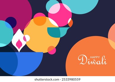 fácil de editar ilustração vetorial de diya decorado para feliz Diwali feriado Hindu festival da Índia fundo