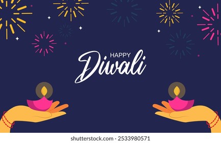 fácil de editar Ilustración vectorial de diya decorado para el fondo feliz festival hindú de la fiesta de Diwali de la India