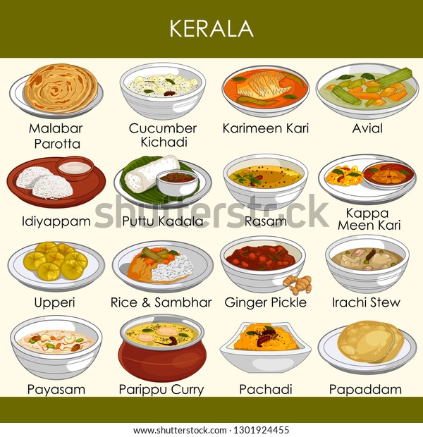 ケララ インドのおいしい伝統食のベクターイラストを簡単に編集できる のベクター画像素材 ロイヤリティフリー