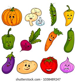 easy to edit vector illustration of different variety of fresh vegetables