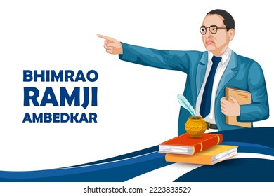 leicht zu bearbeiten Vektorgrafik von Dr. Bhimrao Ramji Ambedkar für Ambedkar Jayanti Feier