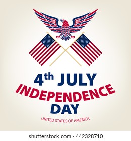 easy to edit vector illustration of eagle with American flag for Independence day art