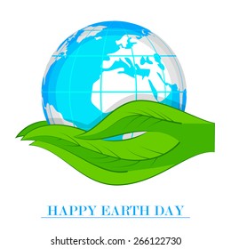 easy to edit vector illustration of Earth on hands showing conservation