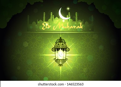 easy to edit vector illustration of Eid Mubarak background