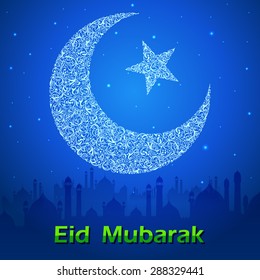 easy to edit vector illustration of Eid Mubarak (Happy Eid) background