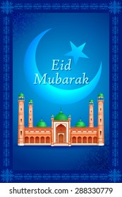 easy to edit vector illustration of Eid Mubarak (Happy Eid) background