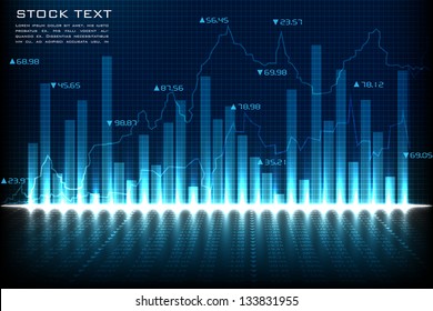 easy to edit vector illustration of financial graph chart