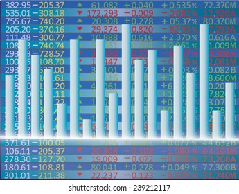easy to edit vector illustration of financial graph chart