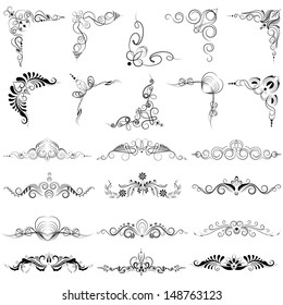easy to edit vector illustration of floral calligraphic design