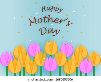 easy to edit vector illustration of floral greetings card design for Happy Mother's Day celebration