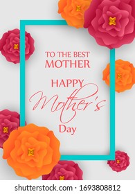easy to edit vector illustration of floral greetings card design for Happy Mother's Day celebration
